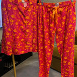 b Soft Floral Pink and Orange Pajama Set size medium Photo 0