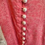Beechtree Embroidered Shirt Kurta Size 12 Pink White Pearl Buttons Photo 2