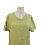Flax  Top Short Sleeve Blouse T-Shirt Linen Lime Green‎ Size Small Photo 1