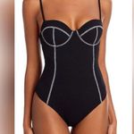 ONIA  Orange Crinkle Underwire One Piece Swimsuit Small Photo 6