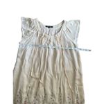 Emoressions Style Women’s Cream embroidered shift dress 100% silk size 4 Pink Photo 2