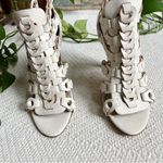 Elie Tahari Artisan Gladiator Open Toe Heels in Eggshell White size 37 Photo 3