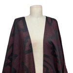 Cleobella Sevigny Capelet Maroon & Black Floral Poncho Wrap One Size Photo 3