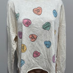 Phil Love  Conversation Heart Valentine’s Day Sweatshirt Top Large Photo 0