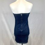 Strapless Tube Mini Denim Dress Size Medium NWOT Blue Photo 3