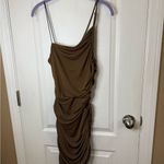 ZARA  One-Shoulder Dress in Olive Photo 1