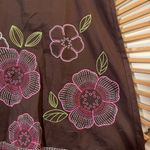 Heart soul Women’s Y2K Floral Embroidered Skirt Brown w/ Pink Flowers A-Line Photo 1