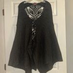 Free People  90s Open Front Knit Cape with Crochet Back‎ Boho Festival One size Photo 2