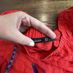 Karen Millen Size US 12 Red Linen Blend Shirt EUC Tie Sleeves Off Shoulder N0867 Photo 5