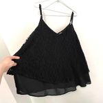 Torrid 2 Plus Size Lace Double Layer Tank Black Chiffon Sleeveless V-Neck Blouse Photo 8