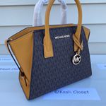 Michael Kors MK SM Avril Top-Zip Satchel | Purse | Handbag - Marigold Photo 3