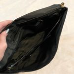 Vintage Evening Clutch Purse Black Gold Silver Faux Patent Leather Bag Photo 6