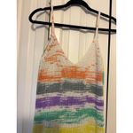 ZARA  Knit Crochet Striped Coverup Dress Beach Summer Boho‎ Festival Maxi L Photo 2