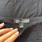 INC International Concepts Smocked Eyelet Puff Sleeve Square Neck Blouse Sz Sml‎ Black Photo 5