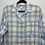 Ostin Plaid Womens Button Front Shirt Small Oversized Western Cowgirl Rodeo Chic Blue Photo 2