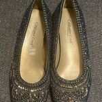 Coldwater Creek  Navy Flats with Gold Detailing Photo 0