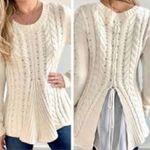 CAbi  Style 3157 Cream Cable Lace up Long Sleeve Sweater Size XS Photo 1
