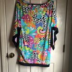 Trina Turk dress size large 70’s design colorful nylon/polyester blend. GUC. Photo 3
