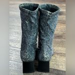 Vero Cuoio Faux Snake Skin Boots Blue Size 7 Photo 4