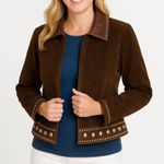 Double D Ranch leather and highly embellished jacket NWOT Size M Photo 0