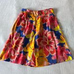 Farm Rio x Anthropologie Linen Blend Belted Floral Bermuda Shorts NWT - size S Photo 3