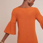 Anthropologie NWT Moth Chester Bell-Sleeved Tunic Sweater Dress Orange Small Photo 2