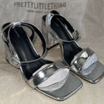 Pretty Little Thing Metallic Silver Heels Photo 0