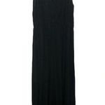 Theory Annemarie Dress Size Large Black V Neck Elastic Waist Sleeveless Maxi Photo 0