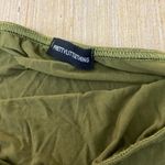 Pretty Little Thing Basic Olive Green Slinky Long Sleeve Bodysuit US Size 12 Photo 5