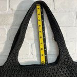 The Sak Shoulder Bag Purse Black Crochet Knit Double Handle Zip Outside Pocket Photo 14