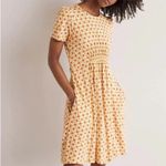 Boden Floral Crew Neck Jersey Short Sleeve Mini Dress Size 12 Yellow Photo 1