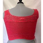 Y2K Jolie & Joy Knit Crochet Crop Womens Tank Top Sz 2X Coral Coquette Festival Orange Photo 8