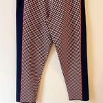 ZARA Red White Blue Knit Tapered Leg Pants Printed Size Medium High Rise Photo 1