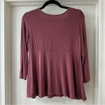 American Eagle  Soft & Sexy Mauve Long-Sleeve Babydoll Top with Tie, Size Medium Photo 4