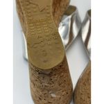 Jimmy Choo  Women's Velvety SILVER Cork Wedge Heel Thong Sandals SIZE 40 1/2 Photo 12