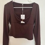 Long sleeved going out top Brown Size XL Photo 0