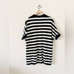 CAbi Cotton Short Sleeve Tunic Cardigan in Black and White Striped Size S Photo 3