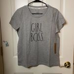 Rae Dunn  "Girl Boss" posh boss Gray T-Shirt S NWT Photo 2