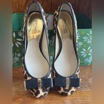 Michael Kors NWOB  Leopard Print Heel w/ Black Leather Bow & Gold Detail Size 8.5 Photo 8