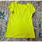 REI Shirt Womens Large Short Sleeve Lightweight Neon Yellow Stretch Photo 11