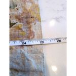 Doppiofilo Women Medium Floral Linen Blend Blazer Jacket Cap Sleeve Button Up Yellow Photo 5