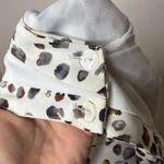 J.O.A. Cropped Leopard Print Wrap Crop Top Large Animal Print Long Puffed Sleeve Photo 5