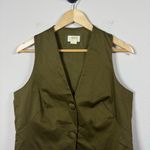 Anthropologie Maeve by Sleeveless V-Neck Vest in Olive Green Size 12 Photo 5