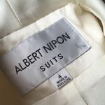 Vintage Wool & Silk Textured Ivory Blazer Suit Size 4 Photo 2