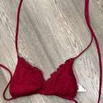 MOSSIMO WOMEN'S CROCHET TRIANGLE BIKINI TOP DARK RED MEDIUM Photo 0