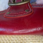 Coach Vintage y2k Red Natural Legacy Straw Tote Bag Photo 12