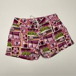 No Boundaries Board Shorts Swim VW Van Surfing Flower Trees Purple Pink Y2K 90’s Photo 0
