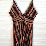 BCBGeneration Multicolored Striped Spaghetti Strap Dress V Neck New Sz 4 Photo 2