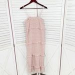 Mabel Daphne Ditsy Flower Ruffe Trim Smocked Midi Long Tube Dress Pink Large Photo 10