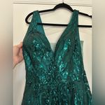 Clarisse  Glitter Forest Green Sequin Ballgown Photo 4